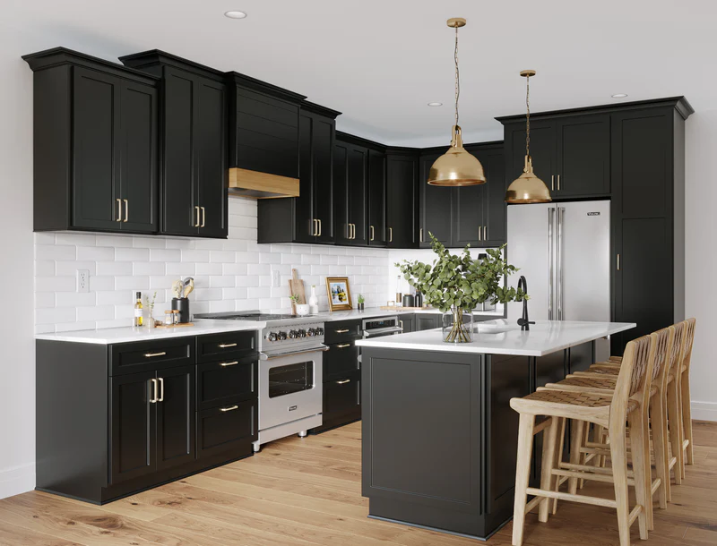 black kitchen cabinets