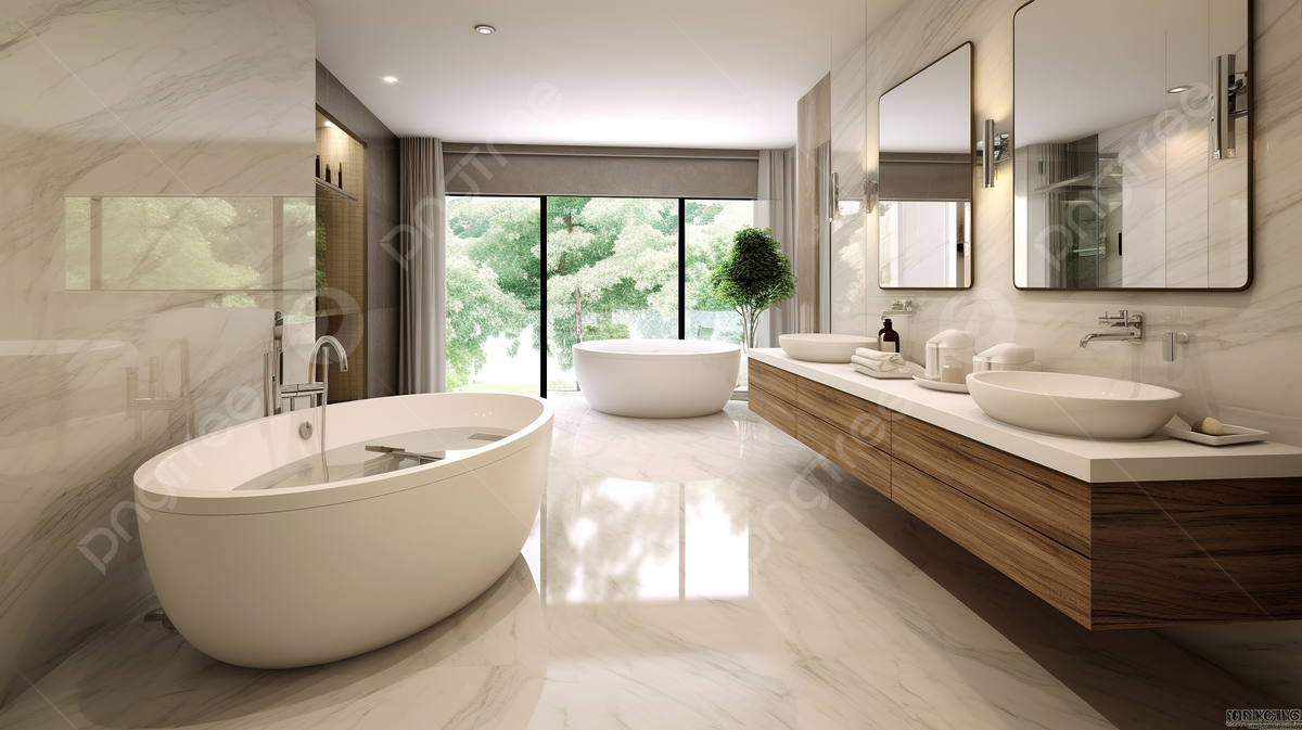 modern master bathroom